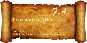 Frankovits Alba névjegykártya